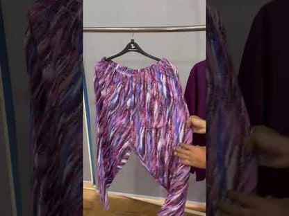 Plum Abstract Print Cotton Pajama Set PSW-10300