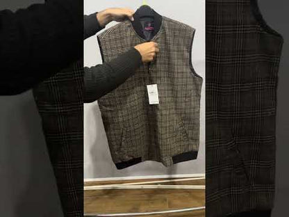 Heritage Weave Wool Check Zip Vest PSM-10521