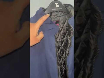 Navy Blue Plus-Size Sleeveless Puffer Jacket PSM-10001