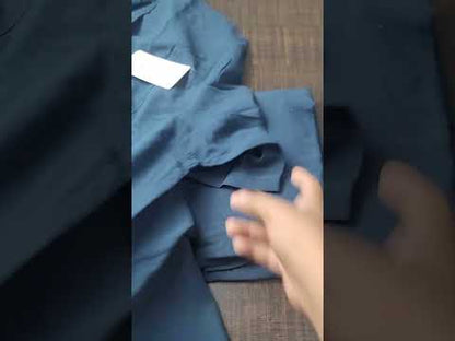 Navy Blue Irish Linen Co-Ord Set PSM-11519