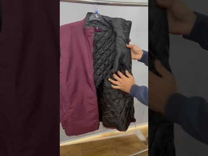 Classic Maroon Plus-Size Sleeveless Puffer Jacket PSM-9998