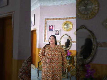 Autumn Vibe – Plus Size Lawn Suit in Leaf Print (2PC) PSW-9499