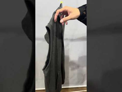 Charcoal Plus Size Sleeveless Zip-Up Fleece Hoodie PSM-10527