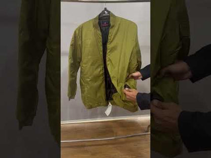 Light Olive Plus-Size Bomber Jacket – Matte Finish PSM-10083