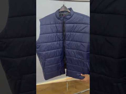 Navy Big Size Sleeveless Puffer Jacket PSM-6126-8644