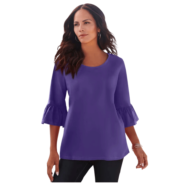 Midnight Violet Bell-Sleeve Ultimate Tee PSW-9145