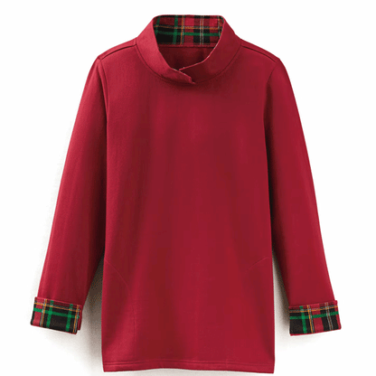 Red Plaid Fleece Sweatshirt PSW-9103