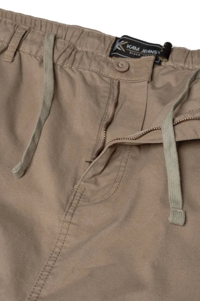 Khaki elasticated waist rugby Pant with pockets – Big & Tall fit.
