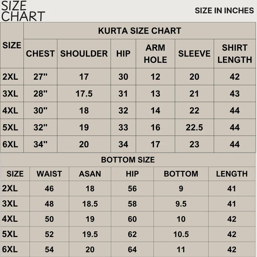 Size chart for Meherbaan Navy Printed 3-Piece Lawn Suit PSW-10029