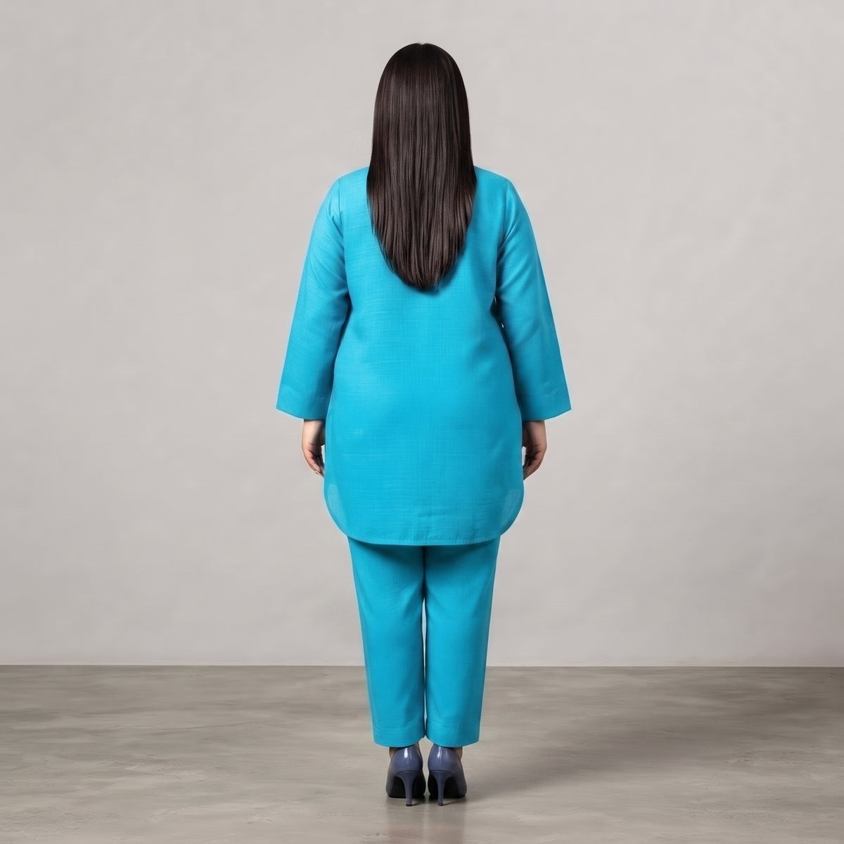 Turquoise Irish Linen Co-Ord Set made from lightweight breathable Irish Linen fabric 