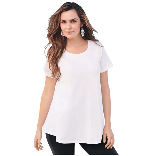 White Ultimate Tee with Keyhole Back PSW-9137