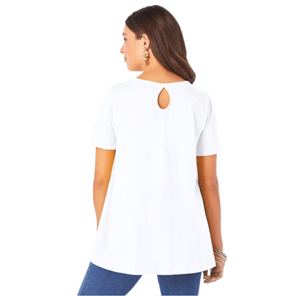 White Ultimate Tee with Keyhole Back PSW-9137