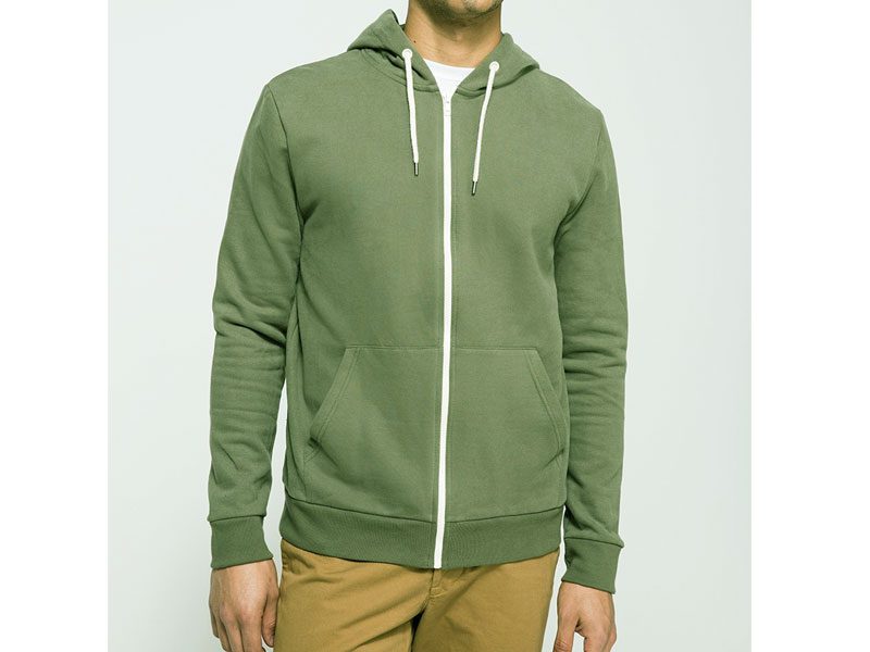 olive green zipper hoodie