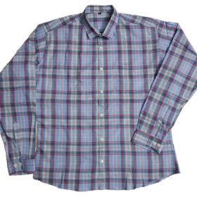 Blue Plaid Plus Size Shirt PSM-589
