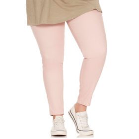 Pink Plus Size Denim Jegging For Women PSW-780
