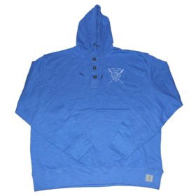 Blue Big Size Button Up PullOver Hoodie PSM-3083