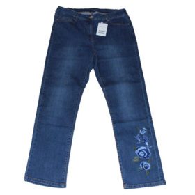 Blue Ankle Embroidered Jeans For Women PSW-3154