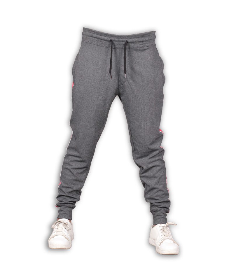 Charcoal Red Stripe Close Bottom Joggers PSM-56146 | Plus Size Clothing ...