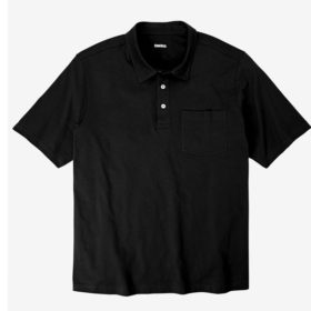 Black Jersey Big & Tall Polo Shirt PSM-3574