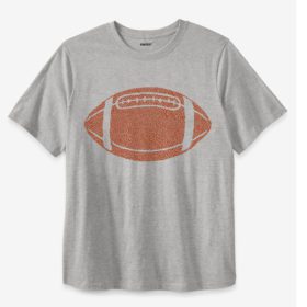 Heather Grey Big & Tall Football Graphic T-Shirt PSM-3597
