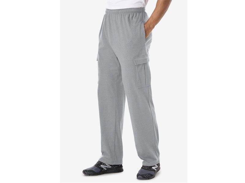 Heather Grey Light Weight Jersey Cargo Trouser PSM-3554 | Plus Size ...