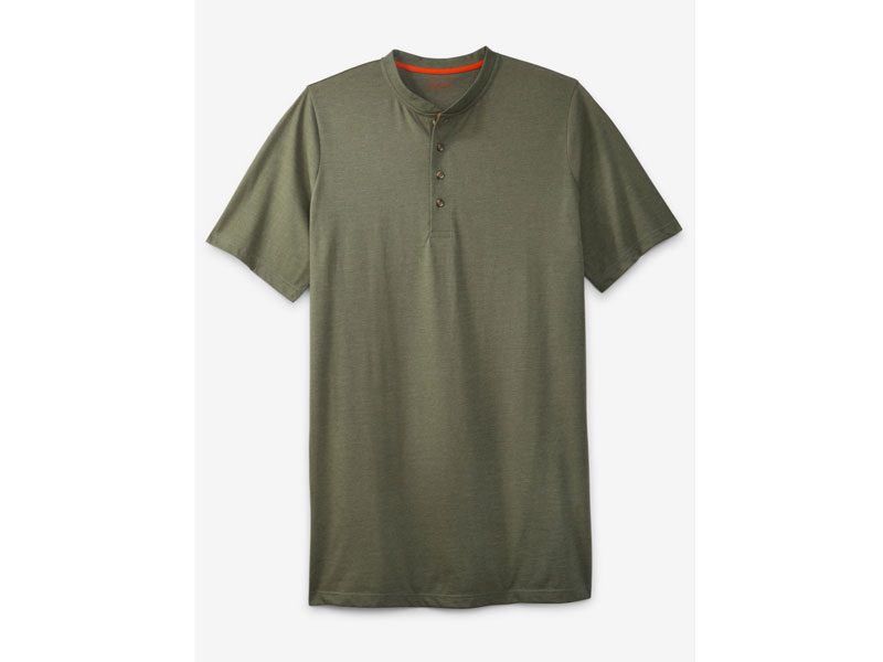 Olive Green Big & Tall Henley T-Shirt PSM-3580 | Plus Size Clothing in ...
