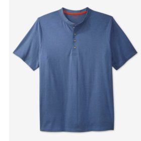Slate Blue Big & Tall Henley T-Shirt PSM-3576