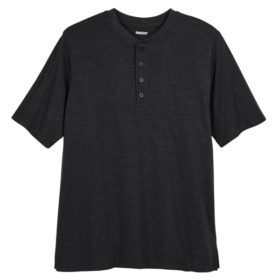 Black Big & Tall Size Henley T-Shirt PSM-3651