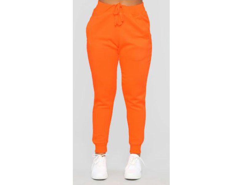 Neon Orange Basic Plus Size Women Jogger PSW-3707 | Plus Size Clothing ...
