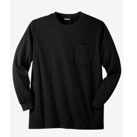 Black Big & Tall Long Sleeve T-Shirt PSM-3920