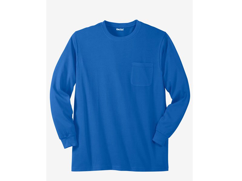 Royal Blue Big & Tall Long Sleeve T-Shirt PSM-3941 | Plus Size Clothing ...