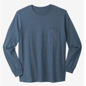 Slate Blue Big & Tall Long Sleeve T-Shirt PSM-3925