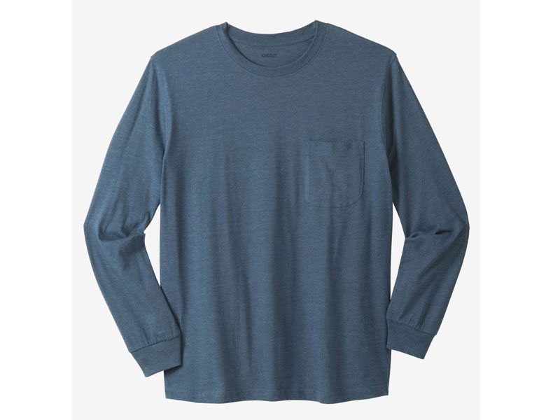 Slate Blue Big & Tall Long Sleeve T-Shirt PSM-3925 - Plus Size Clothing ... Tall Long Sleeve T Shirts Mens