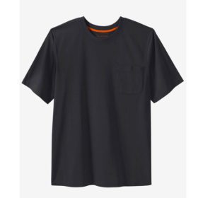 Black Big & Tall Pocket Crewneck T-Shirt PSM-3966