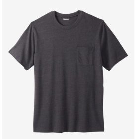 Charcoal Big & Tall Pocket Crewneck T-Shirt PSM-3965