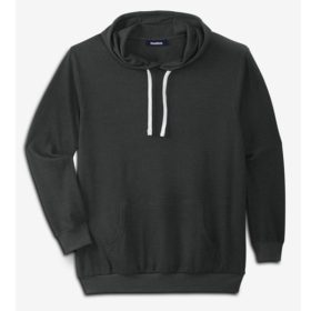 Charcoal Waffle-Knit Big & Tall Thermal PullOver Hoodie PSM-4137