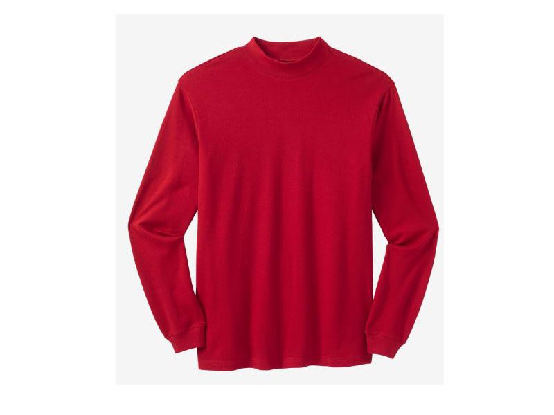 Mock Turtleneck Big Size Long Sleeve T-Shirt | Plussize.pk