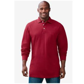 Rich Burgundy Big & Tall Long Sleeve Polo Shirt PSM-4349