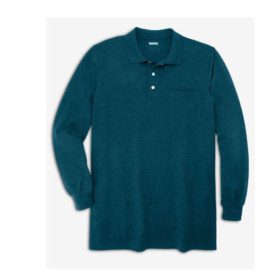 Teal Green Big & Tall Long Sleeve Polo Shirt PSM-4344