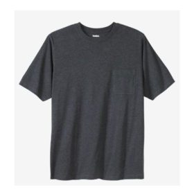 Charcoal Big & Tall Pocket Crewneck T-Shirt PSM-4384