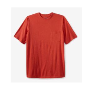 Heather Red Big & Tall Pocket CrewNeck T-Shirt PSM-4397