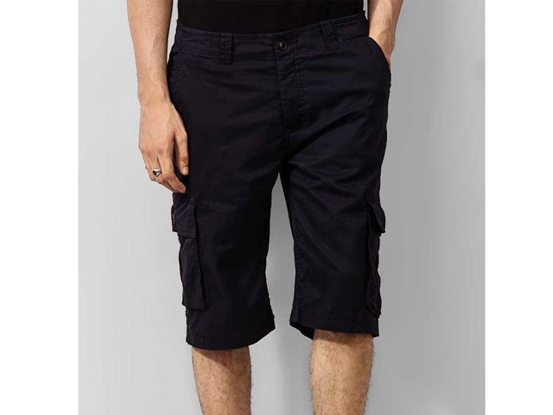 Black Cotton Big Size Cargo Shorts PSM-4435 | Plus Size Clothing in ...