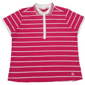 Red pink Striped Polo Blouse for Women PSW-4447