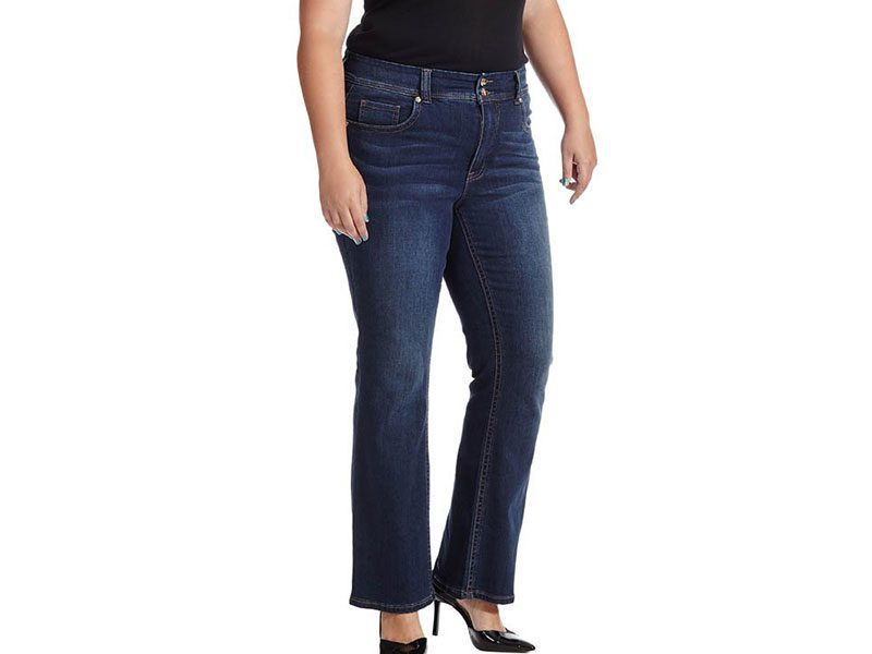 Blue Plus Size Women 2 Button Boot Cut Jeans PSW-4553 | Plus Size ...