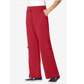 Red Pull-ON Knit Cargo Pant PSW-4641