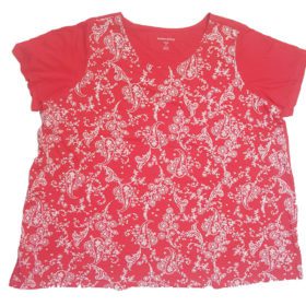 Red Plus Size Women Embossed Top PSW-4685