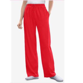 Red Sport Knit Straight Leg Pant PSW-4619