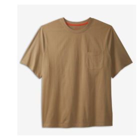 Dark Khaki Big & Tall Pocket Crewneck T-Shirt PSM-4736