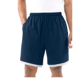 Navy Blue Hang Down Jersey Big Size Shorts PSM-4771