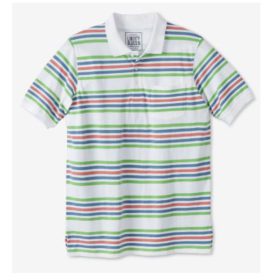 White Striped Big & Tall Size B Grade Polo Shirt PSM-4720B